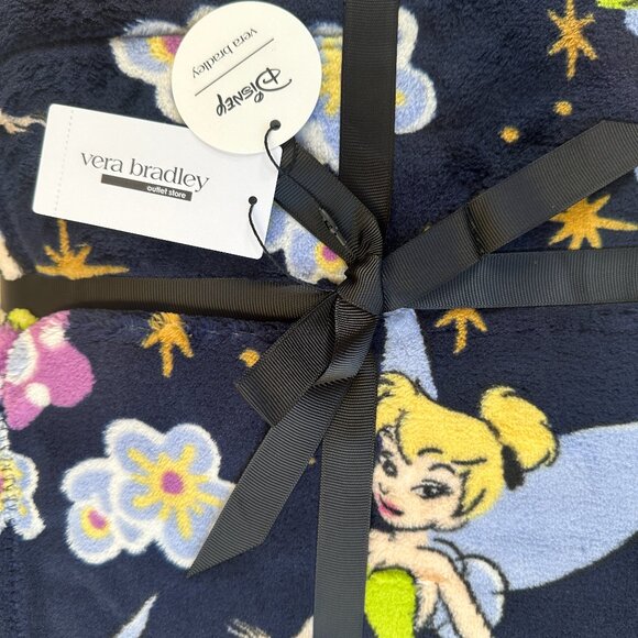 VERA BRADLEY DISNEY TINKER BELL THROW BLANKET:NWT TINKER BELL'S FLIGHT - Picture 4 of 7